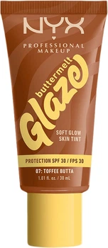 Тональна основа-тінт для обличчя NYX Professional Makeup Buttermelt Glaze Spf 30 07 Toffee Butta 30 мл (800897266813)