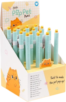 Набір кулькових ручок Puckator Pop Pen Cats 0.5 мм 16 шт (5055071514715)