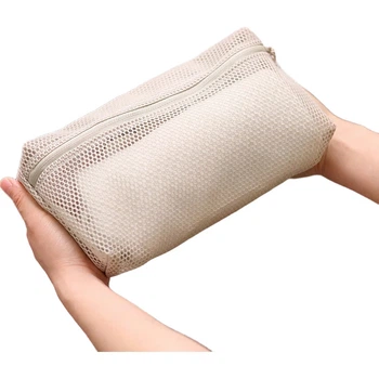 Сітчастий чохол MUJI з переробленого поліестеру 3D, бежевий, приблизно 25x12,5x5 см