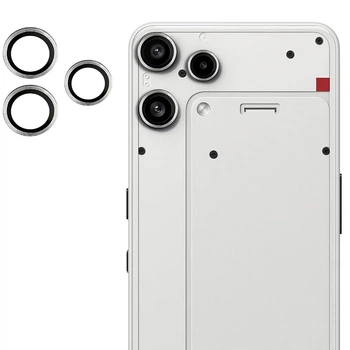 Защитное стекло на камеру CD Pattern для Nothing Phone (3a) Lite с рамкой silver