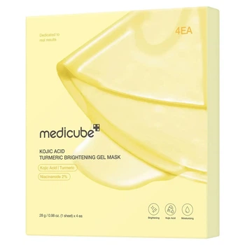Освітлювальна гідрогелева маска з койєвою кислотою та куркумою Medicube Kojic Acid Turmeric Brightening Gel Mask, 4 шт