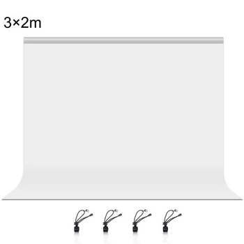 Студийный тканевый фон Puluz PU5214W 3x2м белый фотофон для YouTube, TikTok, фото и видео