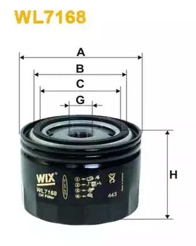 Фильтр масляный Wix/Filtron ВАЗ 2101-2107 2108-09, 2105-1012-005, 2108-1012-005, 21080-1012005-08, 2105-1012-005-01, 2105-0101-200-500 ( WL7168 )