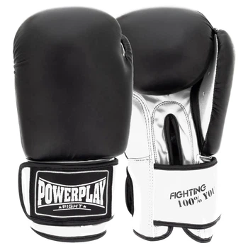 Боксерские перчатки PowerPlay 3004 Classic Черно-Белые 12 унций