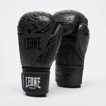 Боксерські рукавиці Leone GN329 Haka чорні 12 унцій (GN329_Black_12oz)