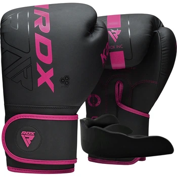 Боксерские перчатки RDX F6 MATTE PINK-10OZ (капа в комплекте)