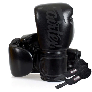 Боксерские перчатки Fairtex BGV14SB Black 12 унций (бинты в комплекте)