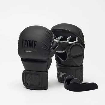 Варежки греплинговые для ММА Leone BLACK Edition M (капа в комплекте)