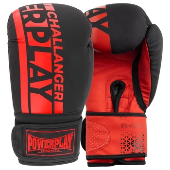 Боксерські рукавиці PowerPlay 3086 Matt Challenger чорні/червоні 12 унцій (PP_3086_12oz_Bl/Red)