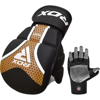 Рукавиці для MMA RDX Shooter Aura Plus T-17 чорні/золотисті XL (GSR-T17BGL-XL+)