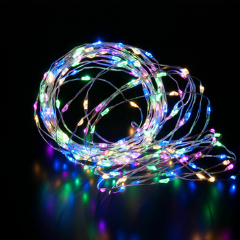 Гірлянда Роса на батарейках (3хАА), 10 метрів, Royalstar, Кольорове світло
