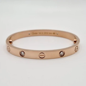 Браслет в стиле Cartier LOVE золотистый 22 см