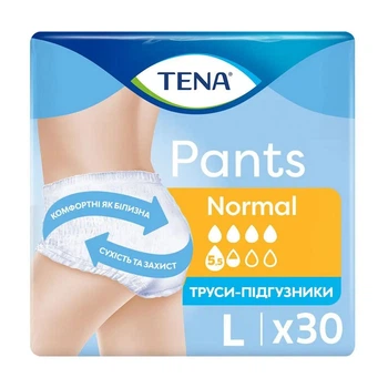 Урологические трусы-подгузники для взрослых TENA Pants Normal размер L 30 шт
