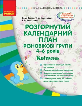 Розгорнутий календарний план. Різновікові групи 4-6 років. Квітень 2019