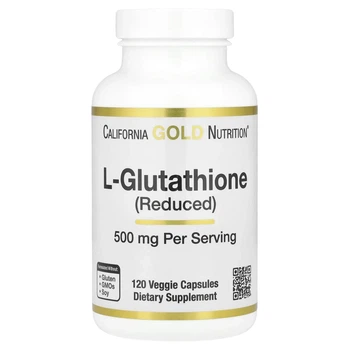 Відновлений L-глутатіон California Gold Nutrition (L-Glutathione) 500 мг 120 вегетаріанських капсул (CGN-01898)