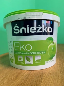 Краска Sniezka Eko Акриловая матовая белая 10 л (14 кг)
