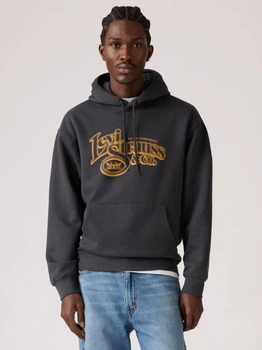 Худи на флисе мужское Levi`s 869573087 S Черное (1159911016)