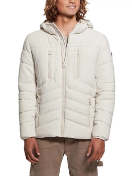 Куртка демисезонная с капюшоном мужская Guess 942675742 2XL Молочная (1159930311)