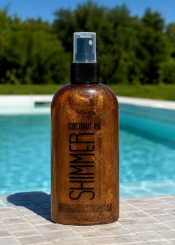 Кокосова олія для засмаги с шиммером Shimmer Coconut Oil Gold 200мл Top Beauty