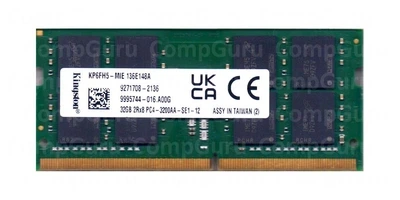 Оперативна пам'ять для ноутбука Kingston 32GB DDR4 3200MHz SO-DIMM 2Rx8 (KP6FH5-MIE)
