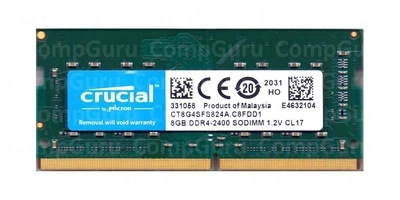 Оперативная память для ноутбука Crucial 8GB DDR4 2400MHz SO-DIMM (CT8G4SFS824A.C8FDD1)