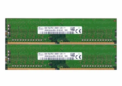 Комплект оперативної пам'яті для ПК SK hynix 16GB (2x8GB) DDR4 2666MHz UDIMM 1Rx8 (HMA81GU6JJR8N-VK)
