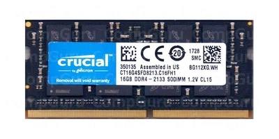 Оперативна пам'ять для ноутбука Crucial 16GB DDR4 2133MHz SO-DIMM (CT16G4SFD8213.C16FH1)
