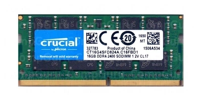 Оперативна пам'ять для ноутбука Crucial 16GB DDR4 2400MHz SO-DIMM (CT16G4SFD824A.C16FBD1)