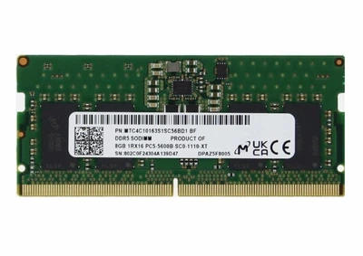 Оперативная память для ноутбука Micron 8GB DDR5 5600MHz SO-DIMM 1Rx16 (MTC4C10163S1SC56BD1)