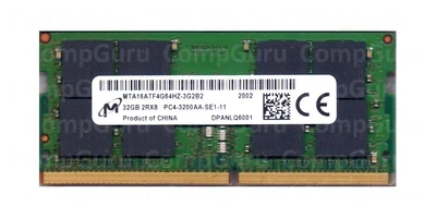 Оперативна пам'ять для ноутбука Micron 32GB DDR4 3200MHz SO-DIMM 2Rx8 (MTA16ATF4G64HZ-3G2B2)