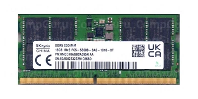 Оперативна пам'ять для ноутбука SK hynix 16GB DDR5 5600MHz SO-DIMM 1Rx8 (HMCG78AGBSA095N)