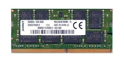 Оперативная память для ноутбука Kingston 16GB DDR4 2400MHz SO-DIMM (MSI24D4S7D8MB-16)
