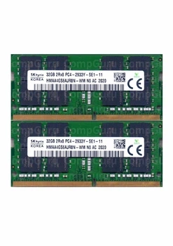 Комплект оперативной памяти для ноутбука SK hynix 64GB (2x32GB) DDR4 2933MHz SO-DIMM 2Rx8 (HMAA4GS6AJR8N-WM)