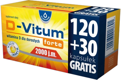 Вітаміни Oleofarm D-Vitum Forte 2000 МО 150 капсул (5904960018691)