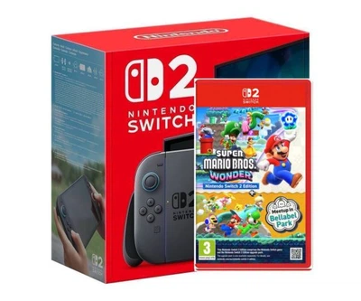 Игровая консоль Nintendo Switch 2 Black + Игра Super Mario Bros. Wonder + Meetup in Bellabel Park (русская версия)