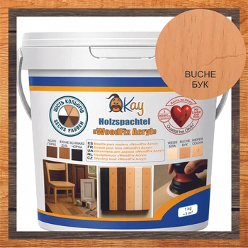 Шпаклевка для дерева акриловая WoodFix Acryl "ТМ OKay" финишная, Бук, 0,7 кг