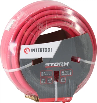Шланг компрессора 8х15мм. 20Атм. 20м. (Intertool) (резиновый усил.) STORM (PT-1772)