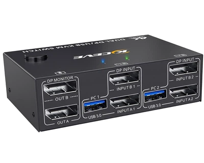Displayport KVM-переключатель 2 монитора 2 компьютера 4K@144 Гц