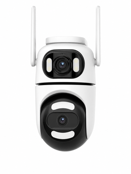 Камера видеонаблюдения Wi-Fi 360° поворотная с двумя объективами Dual Lens, PTZ, AI-детекцией движения до 30 м, управлением через приложение и поддержкой смартфона, белая (49676117)