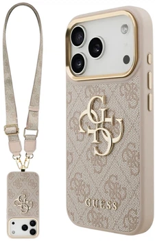 Etui na smartfon Guess 4G Big 4G Classic Logo Big Strap Metal Buttons do Apple iPhone 17 Pro Pink (3666339488888)