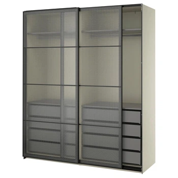 Шафа з розсувними дверима ІКЕА PAX / LUNDBRÄSMA 200x66x236 см (s89617914)
