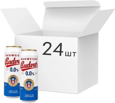 Упаковка пива Budweiser Budvar безалкогольне фільтроване 0.5% 0.5 л x 24 шт. (8594403703634_8594403707663_8594403711103 )