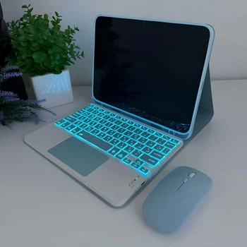 Чехол с клавиатурой с подсветкой и мышкой FegishCase Apple iPad Pro 10.5 (2017) Ukrainian keyboard, Blue