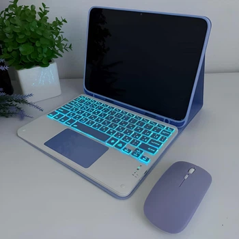 Чехол с клавиатурой с подсветкой и мышкой FegishCase Apple iPad Pro 10.5 (2017) Ukrainian keyboard, Purple