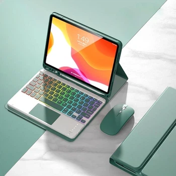 Чохол з клавіатурою з підсвічуванням та мишкою FegishCase iPad 11 (А16) 2025 Green