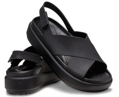 Жіночі сандалі Crocs Brooklyn Luxe Cross Strap Black (42-43, чорний)