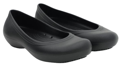 Жіночі балетки Crocs At Work Flat Black (39-40, чорний)