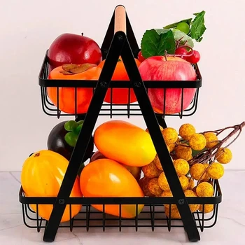 Корзина для фруктов два яруса, 32х30х18см КоVegetable JAM17