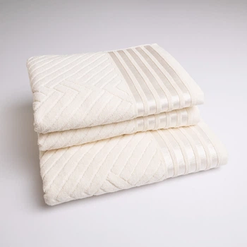 Набор махровых полотенец SOFT 3шт GM Textile 50х90см, 50х90см, 70х140см 500г/м2 (Ванильный)