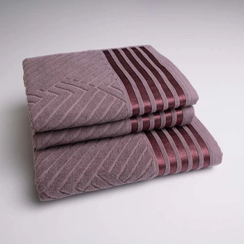 Набор махровых полотенец SOFT 3шт GM Textile 50х90см, 50х90см, 70х140см 500г/м2 (Виноградный)